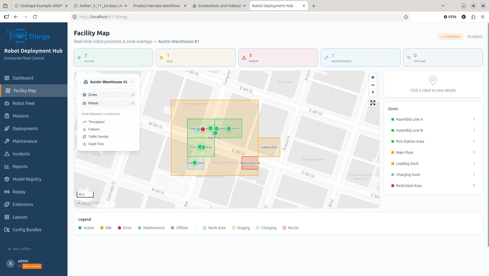 10Things facility map for operating, observing, and improving deployed robots